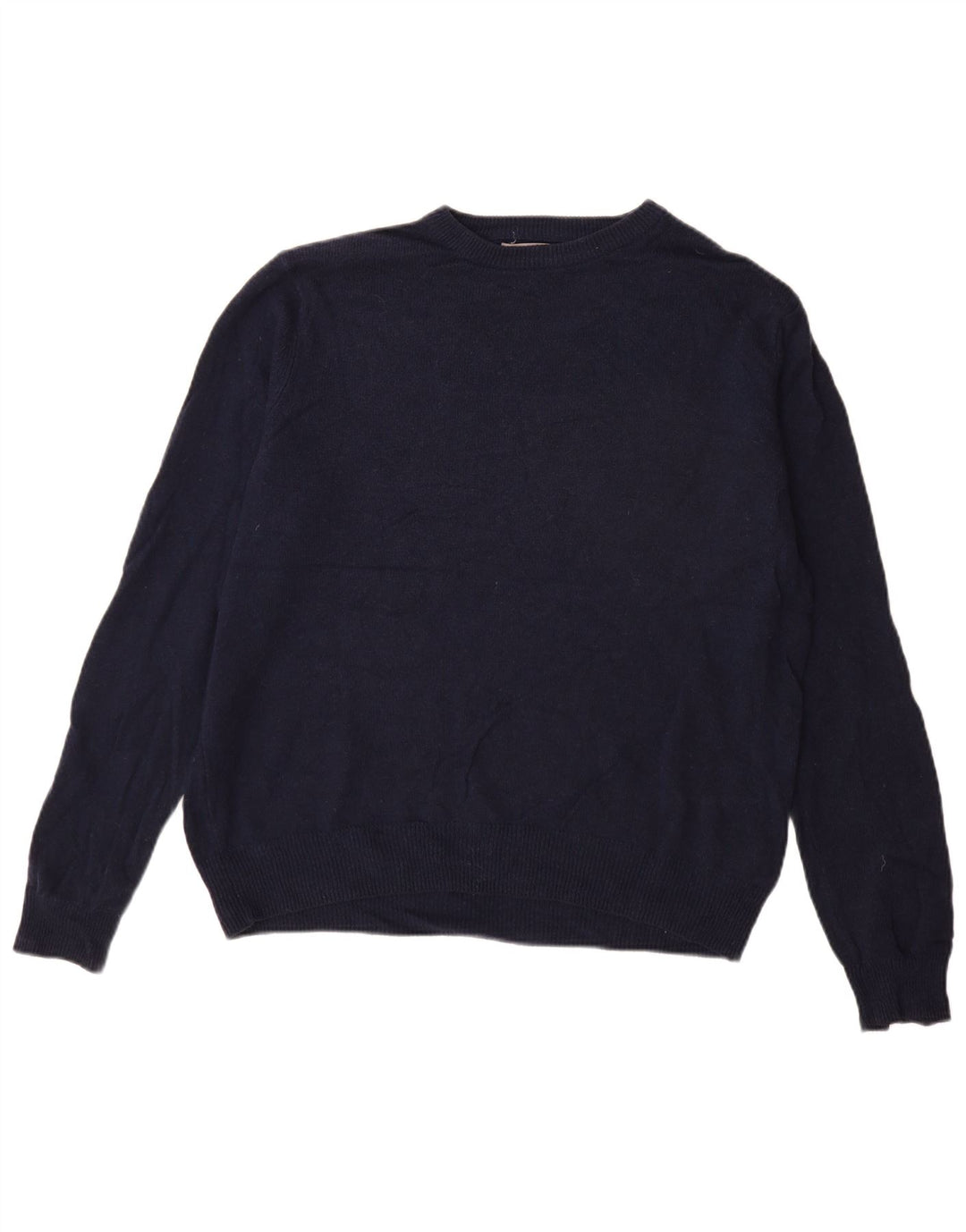 Marks & Spencer Herren-Pullover mit U-Boot-Ausschnitt, groß, marineblaue Wolle
