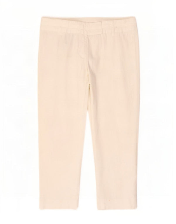 Benetton Damen-Kurzhose IT 42 Medium W30 L23 Weiße Baumwolle