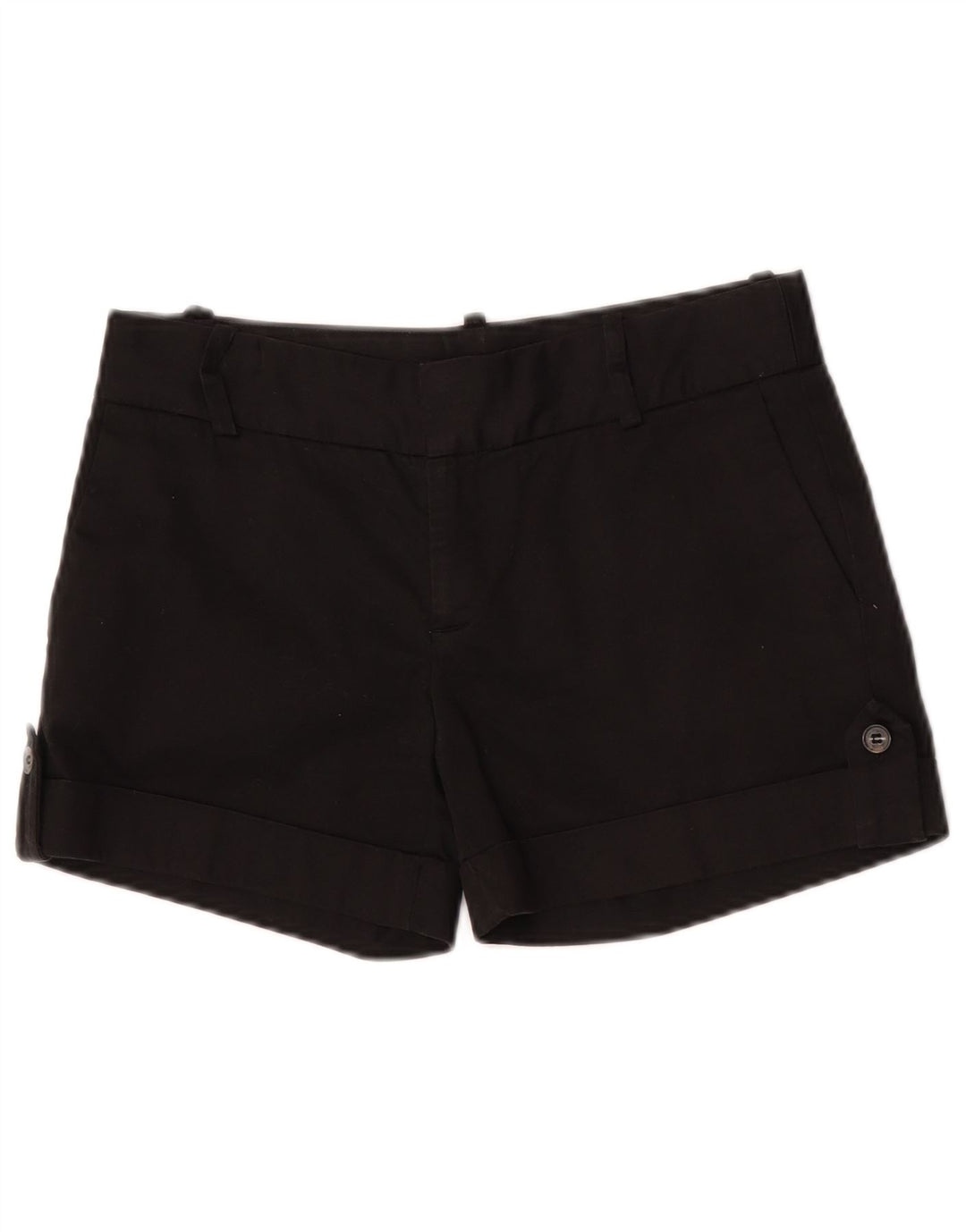 Zara Damen Chino-Shorts, Größe S, W26, Schwarz, Baumwolle