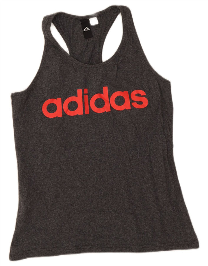 Adidas Damen Graphic Vest Top UK 8 Small Grau meliert