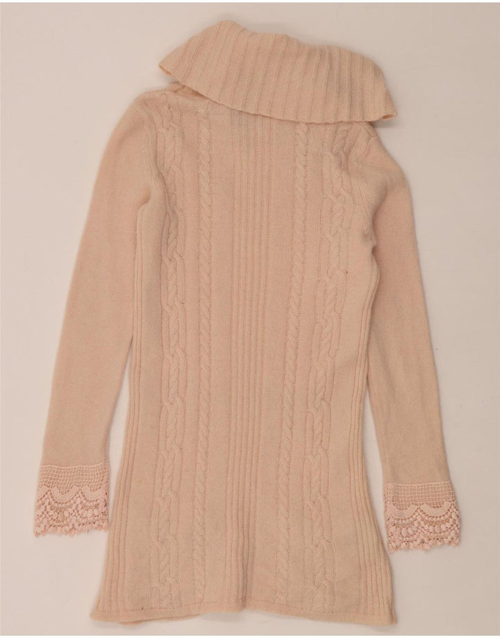 Laura Ashley Rollkragenpullover für Damen, UK 12, Mittelrosa aus Lammwolle