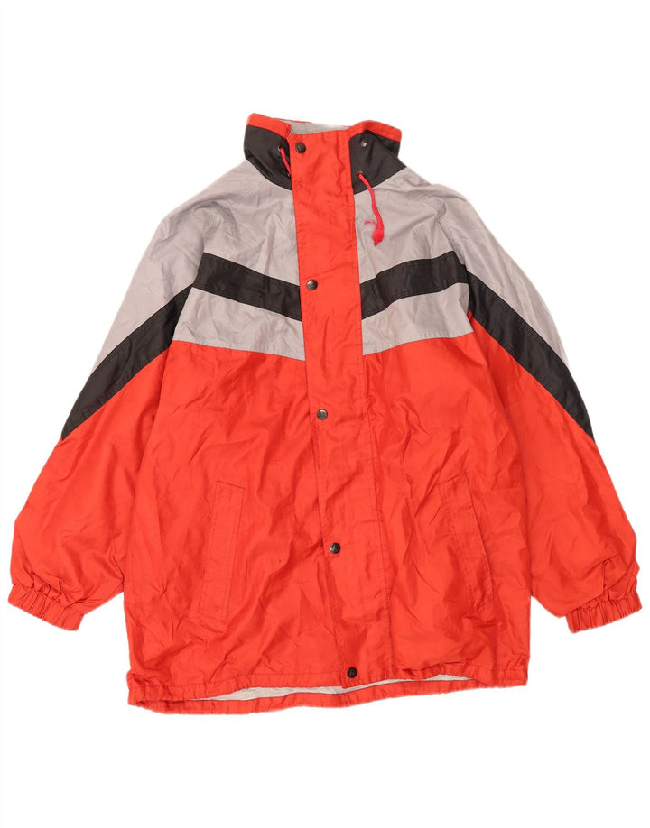 Master Herren-Trainingsanzug mit Kapuze, Oberjacke, mittelrotes Colourblock-Nylon