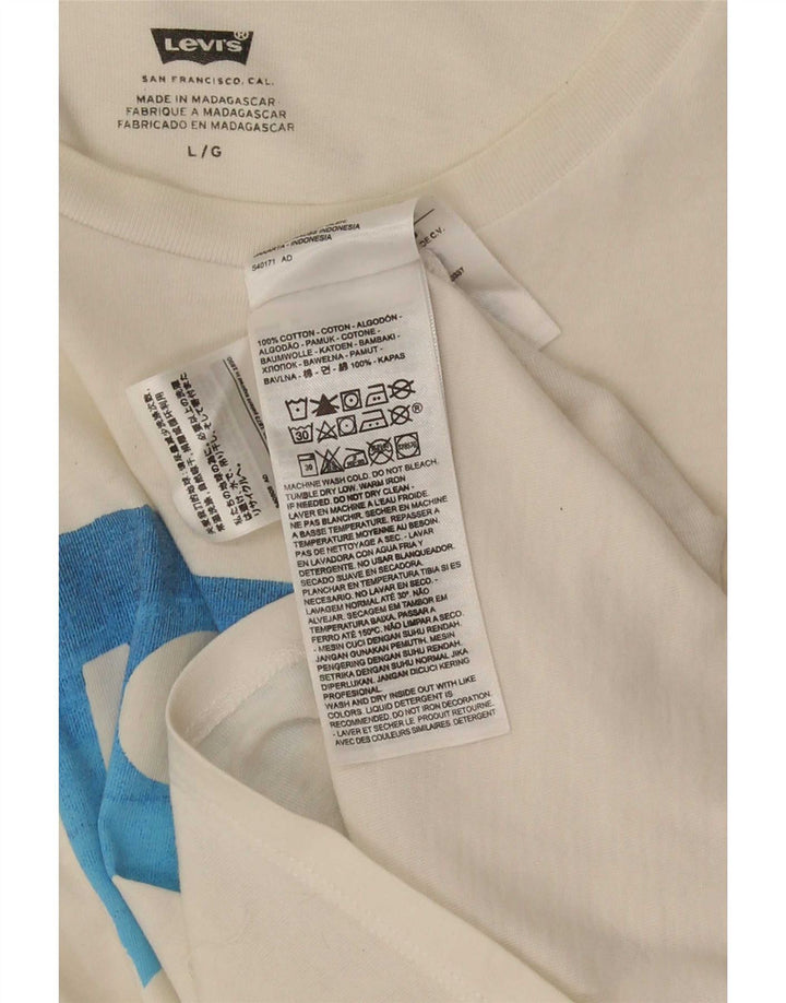 Levi's Herren-T-Shirt mit Grafik, Größe L, aus weißer Baumwolle