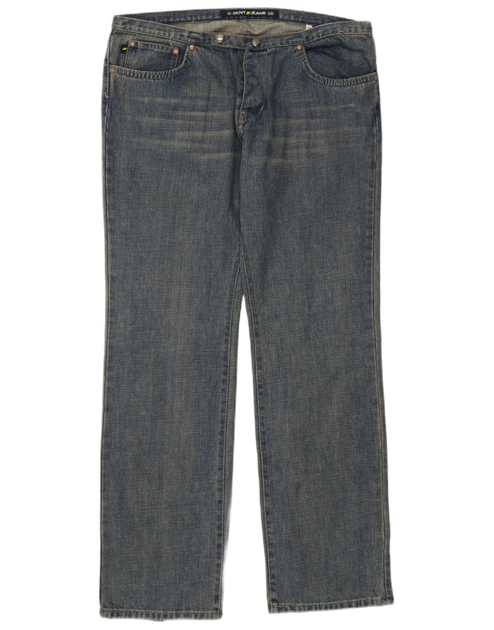 Dkny Herren Straight Jeans W36 L32 Blaue Baumwolle