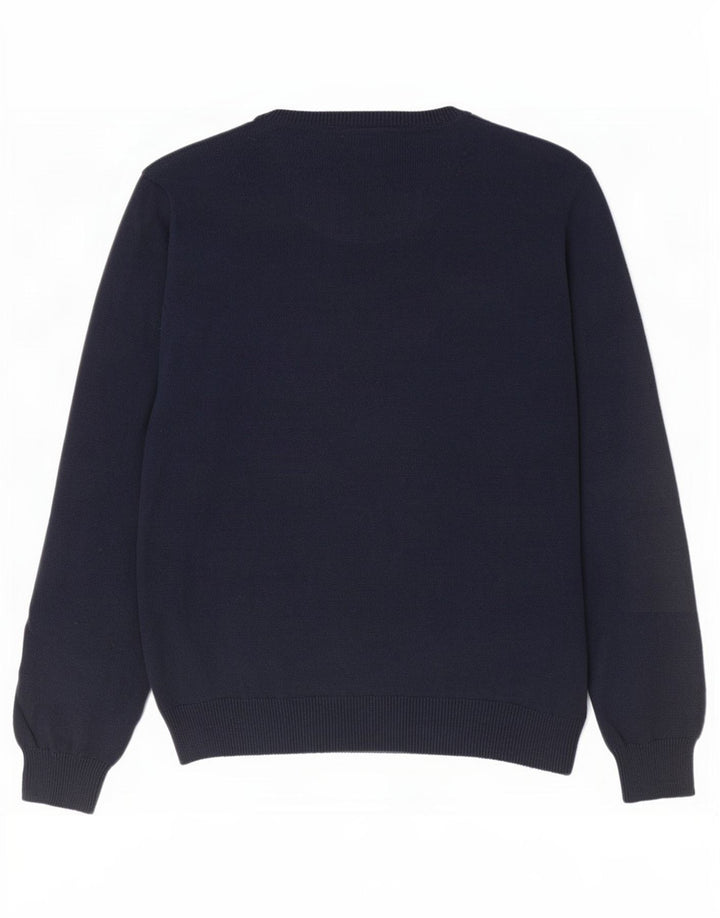 Marks & Spencer Herren Blue Harbor U-Boot-Ausschnitt-Pullover, Größe L, Marineblau