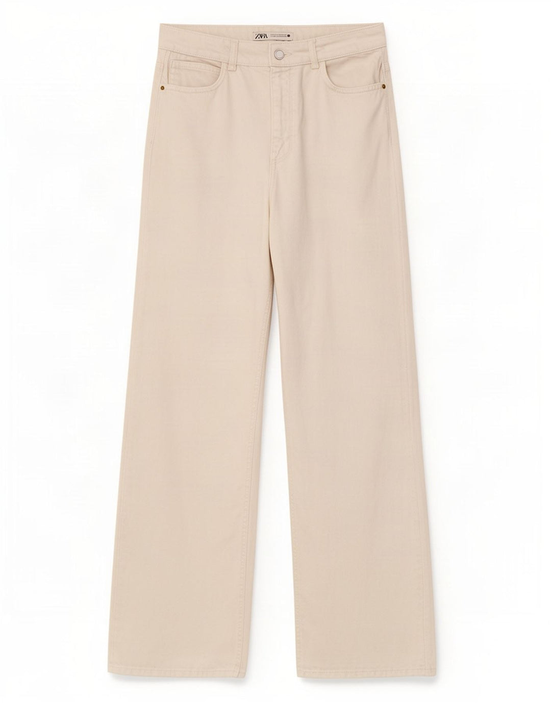 Zara Damen High Rise Wide Leg Jeans EU 40 Medium W30 L29 Weiß