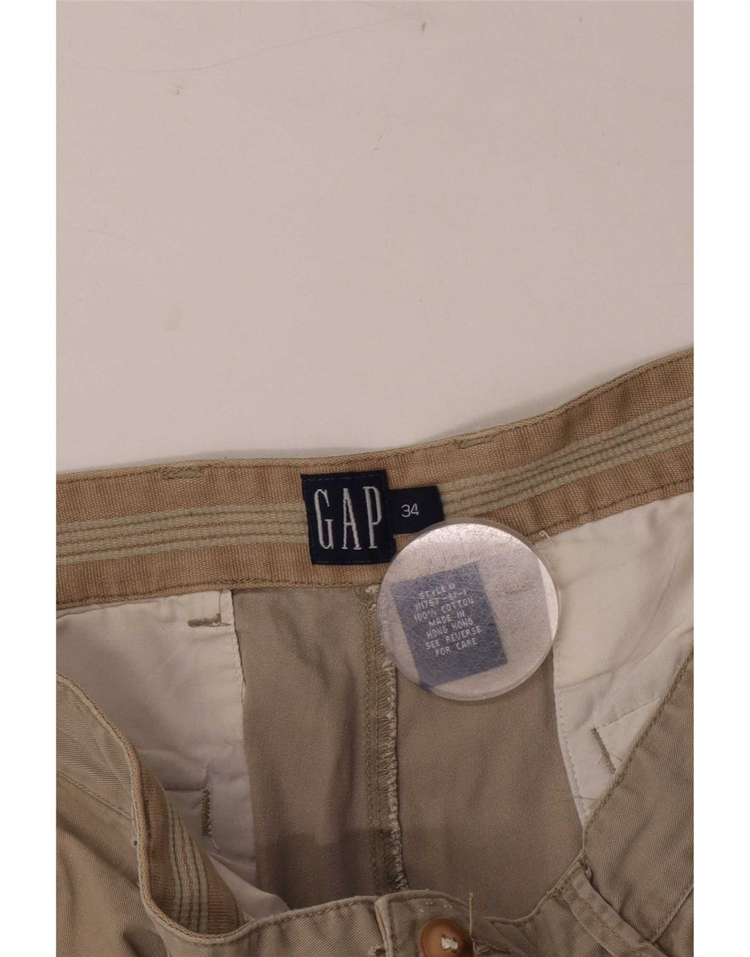 Gap Herren Pegged Chino Shorts W34 Large Beige Baumwolle