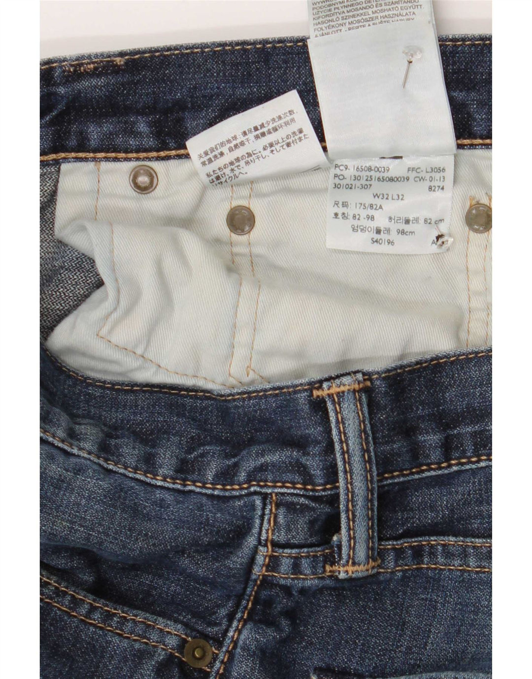 Levi's Herren 505 Straight Jeans W32 L32 Blaue Baumwolle