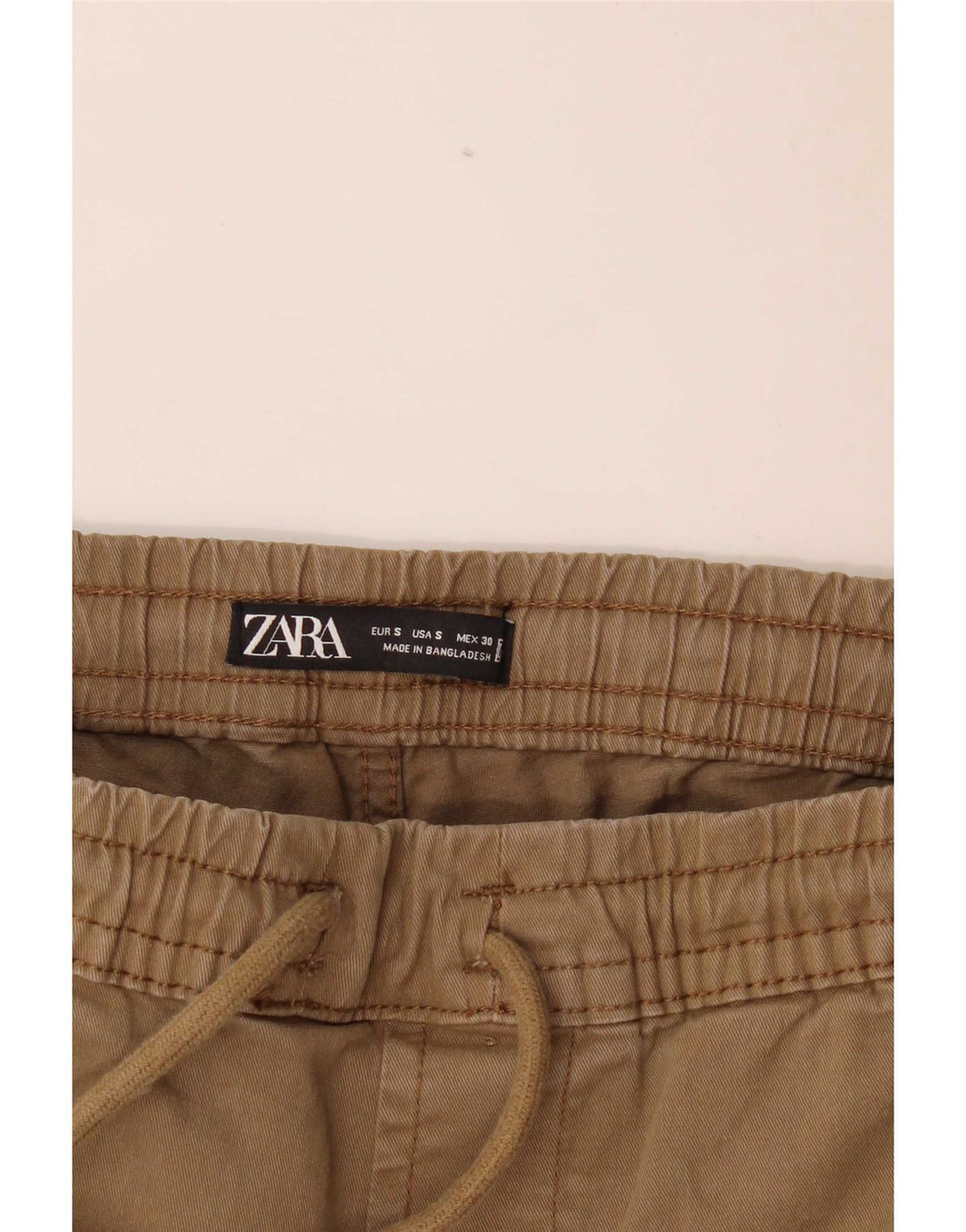 Zara Herren Crop Jogger Cargohose Small W30 L25 Beige