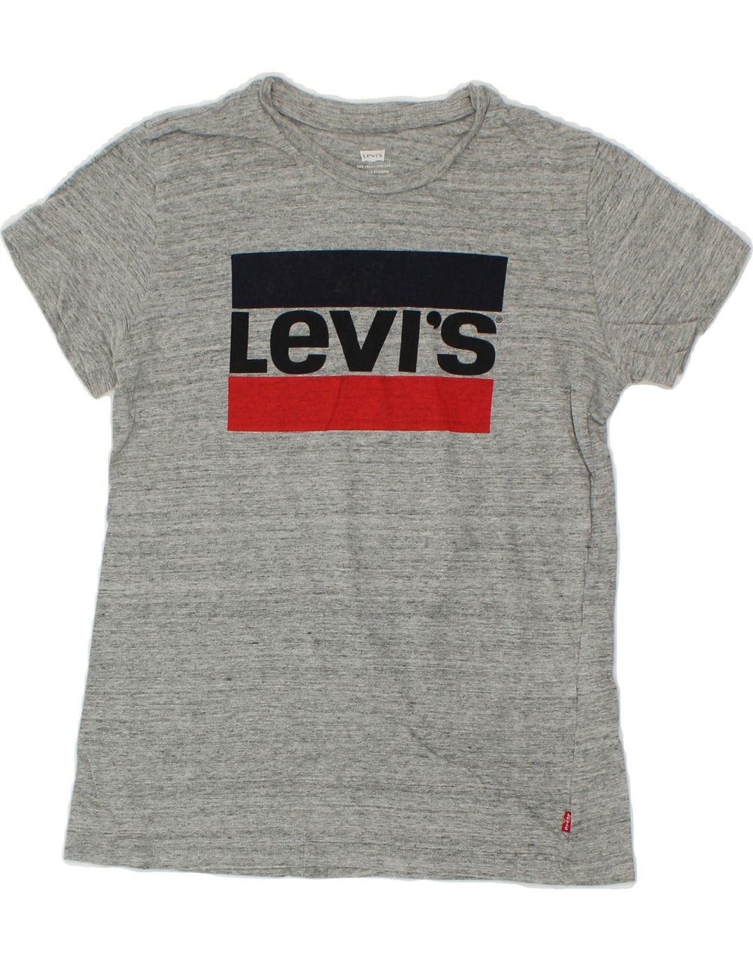 LEVI'S Womens Graphic T-Shirt Top UK 10 Small Grey Flecked Vintage Levi's and Second-Hand Levi's from Messina Hembry 