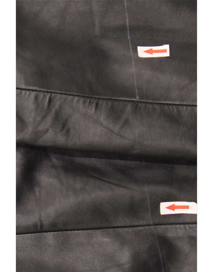 Helium Damen Ledermantel UK 10 Small Schwarz