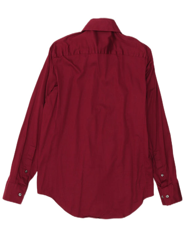 Calvin Klein Herren Slim Fit Hemd Größe 15 Medium Burgund Baumwolle