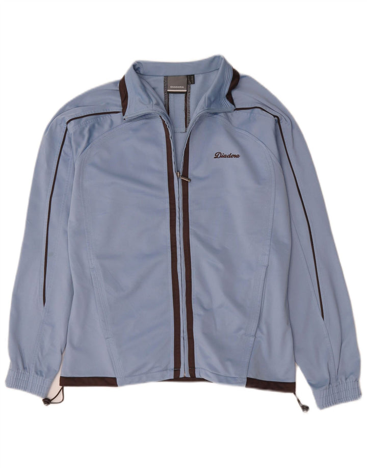 Diadora Damen-Trainingsanzug-Oberteil, übergroß, Jacke, Gr. 10, Größe S, Blau, Polyester