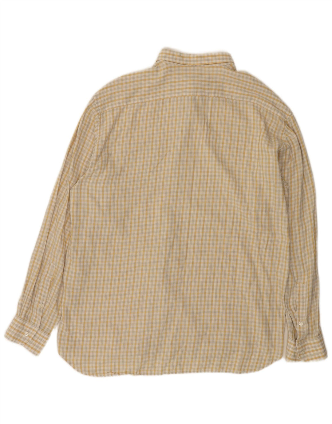 Cacharel Herren-Flanellhemd, groß, gelb kariert