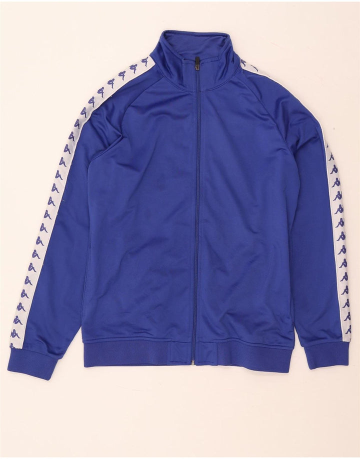 Kappa Herren-Trainingsanzug mit grafischem Oberteil, 2XL, Blau, Farbblock