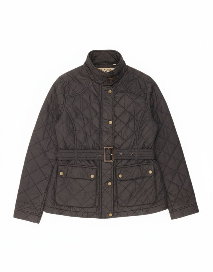 Jack Wills Damen Steppjacke UK 14 Large Schwarz Nylon