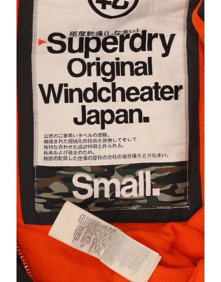 Superdry Herren Windcheater Kapuzen-Windjacke, UK 36, Small, graues Nylon