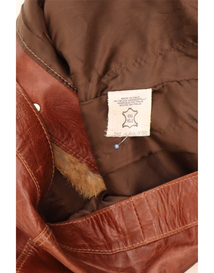 Vintage Damen Lederjacke UK 18 XL Braun