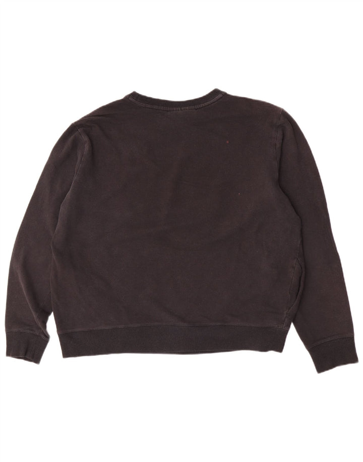Fila Damen Übergroßer Sweatshirt-Pullover UK 16 Große schwarze Baumwolle