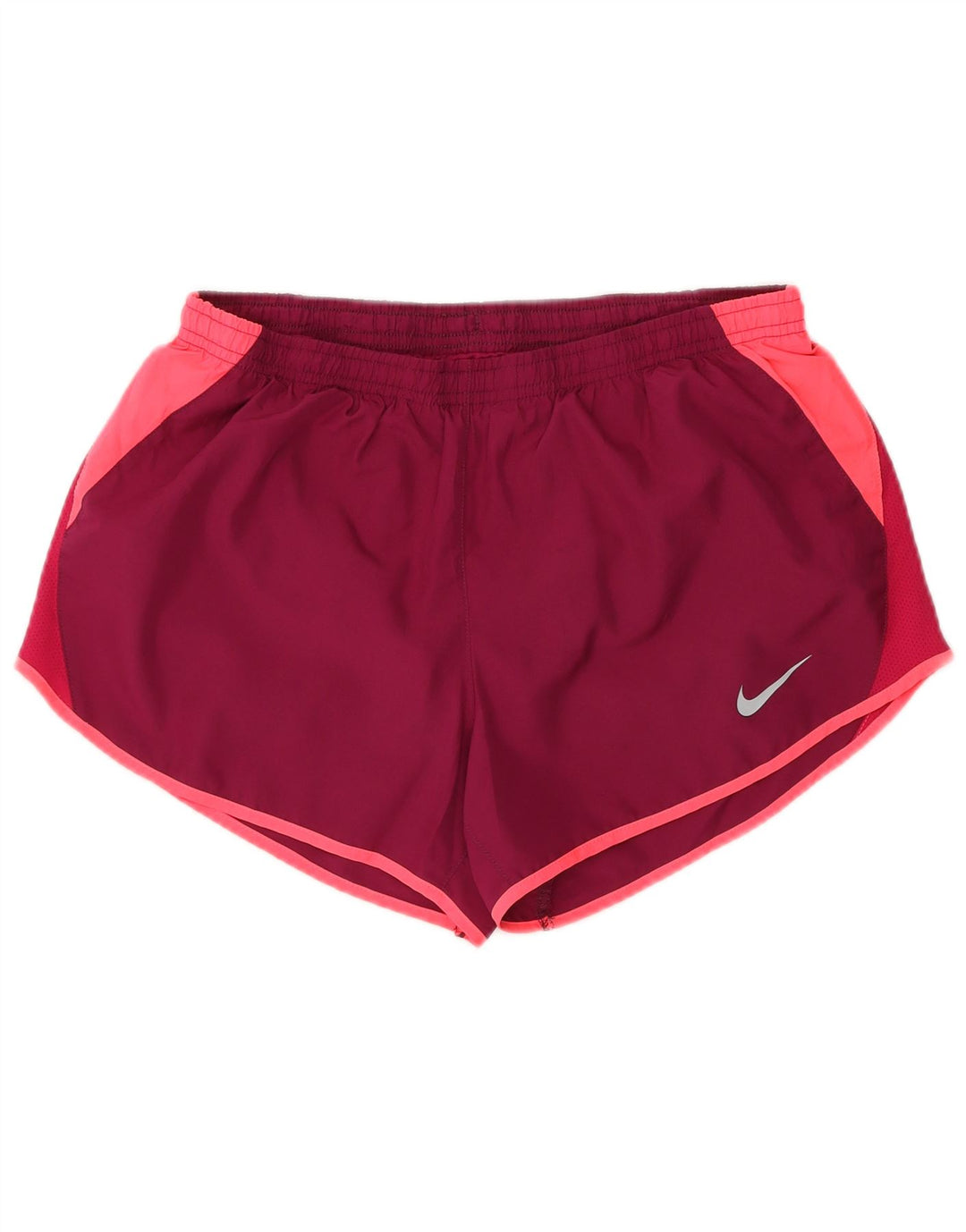 Nike Damen-Sportshorts UK 12 Mittelrotes Colourblock-Polyester