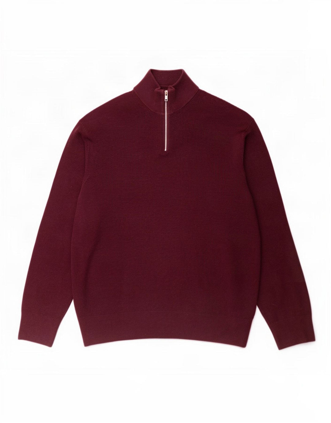 Marks & Spencer Herren-Pullover mit Reißverschluss am Hals, 3XL, Burgunderrot, Polyester