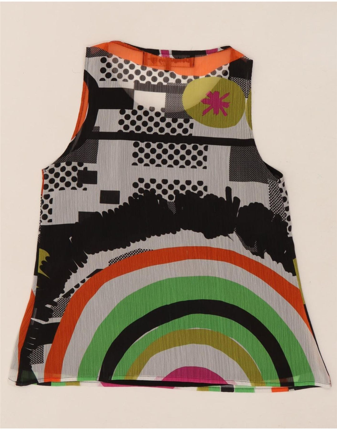 DESIGUAL Damen-Blusenoberteil mit Grafik, UK 6, XS, mehrfarbig, geometrisch