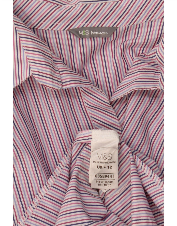 Marks & Spencer Damen-Hemd mit 3/4-Ärmeln, Größe M, mehrfarbig, gestreift