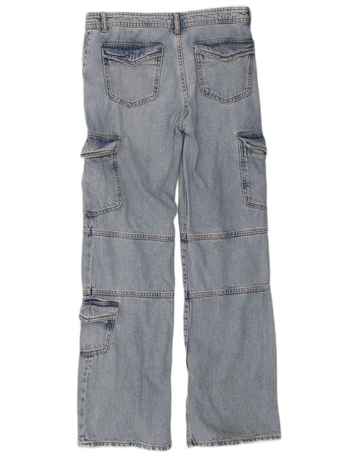 Zara Damen Cargo Straight Jeans EU 38 Small W32 L32 Blau