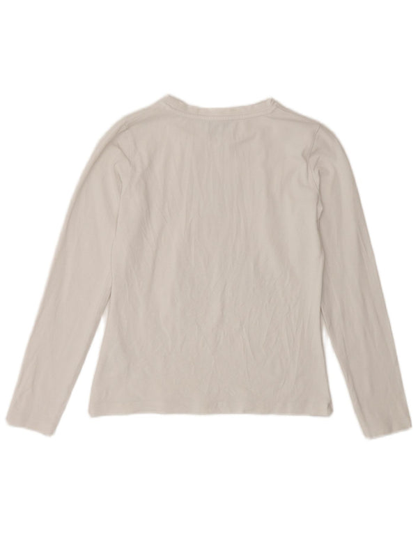 PATRIZIA PEPE Mädchen Grafik-Top Langarm 7-8 Jahre XL Weiße Baumwolle