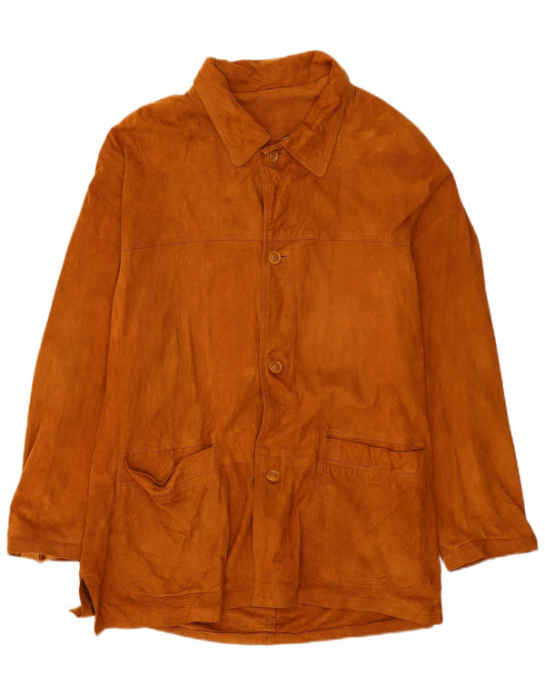 Vintage Herren Wildlederjacke EU 56 3XL Braunes Leder