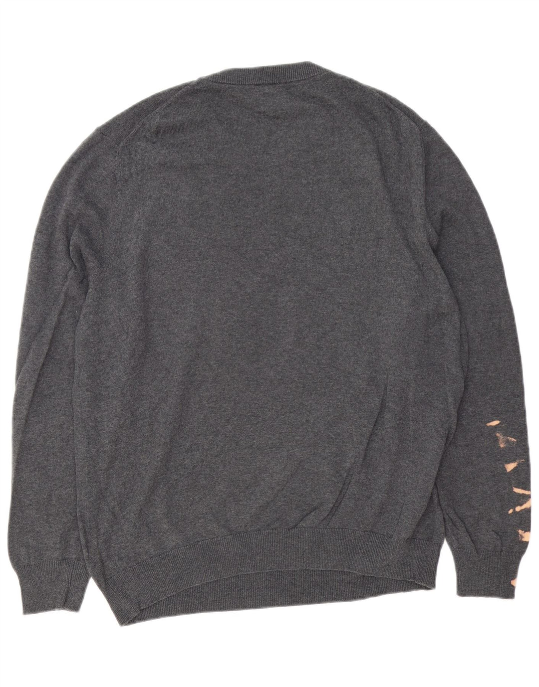 John Lewis Herren-Pullover mit Rundhalsausschnitt, groß, graue Baumwolle