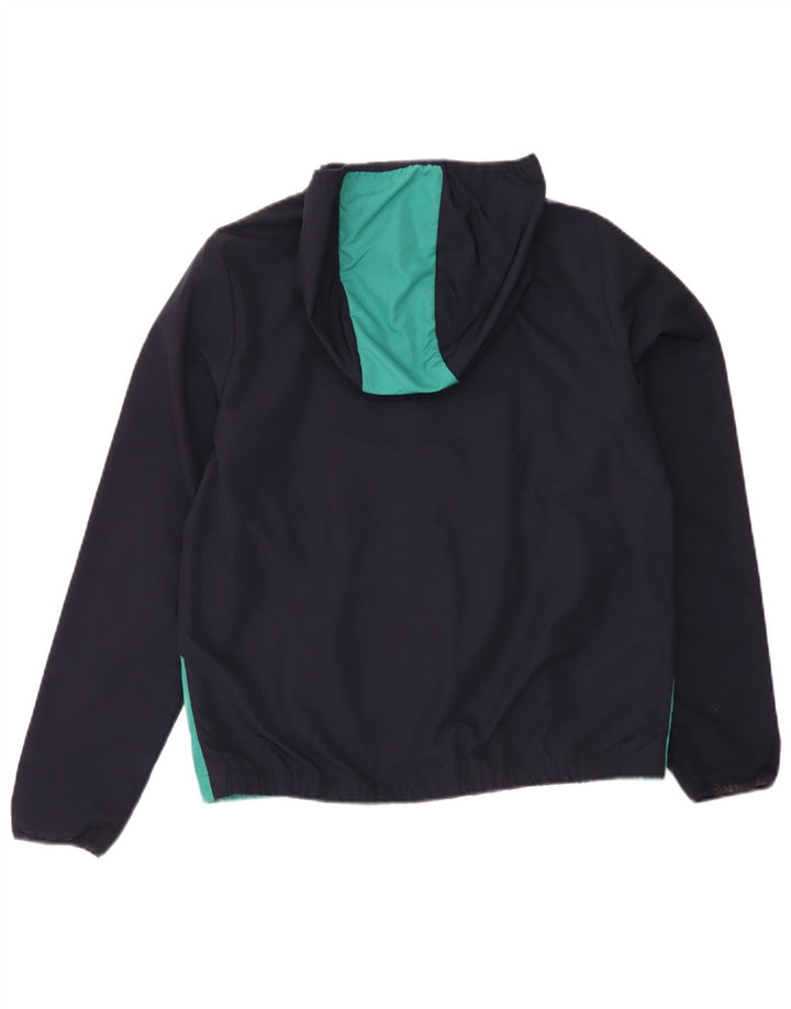 Lacoste Jungen-Regenjacke mit Kapuze, 15–16 Jahre, marineblaues Farbblock-Polyester