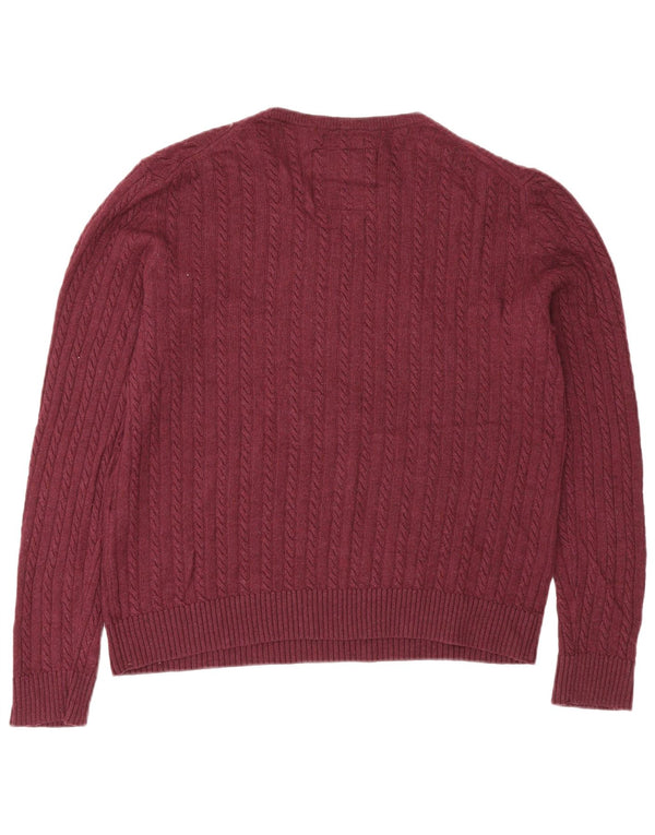 Superdry Damen-Pullover, reguläre Passform, U-Boot-Ausschnitt, UK 18, XL, Burgunderrot, Wolle