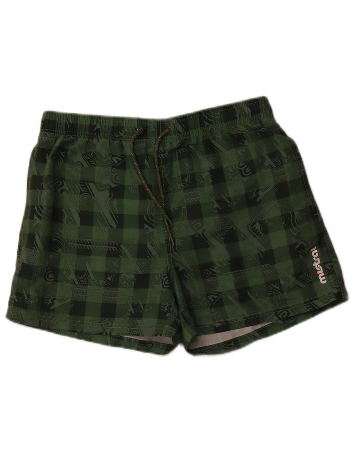 MISTRAL Herren-Badeshorts mit Grafik, groß, grünes Polyester