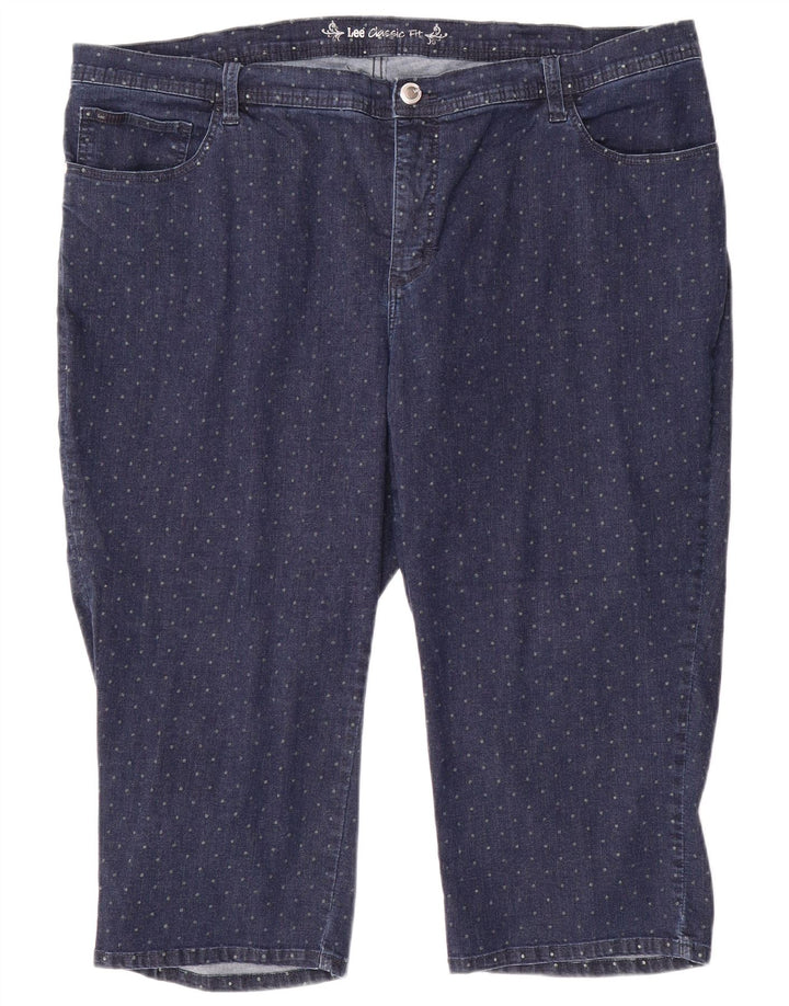 LEE Damen-Capri-Jeans mit klassischer Passform, US 24, 4XL, W48, L20, blau gepunktete Baumwolle