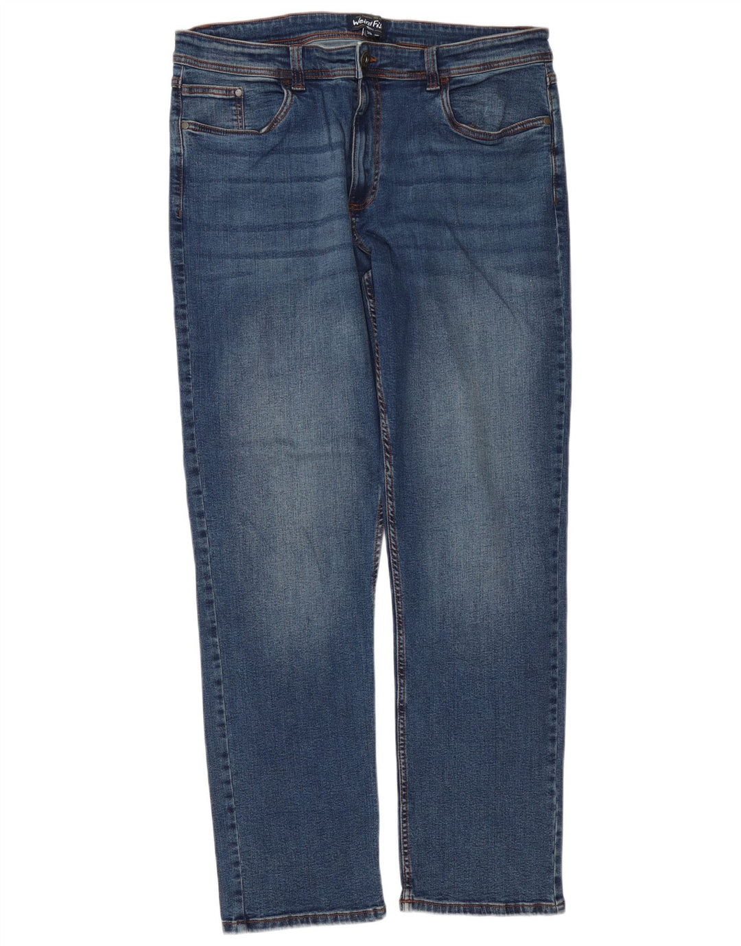 Weird Fish Herren Straight Jeans W38 L32 Blaue Baumwolle