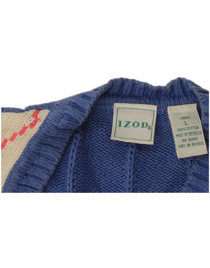 Izod Damen-Weste-Tanktop UK 16 Large Blue Argyle/Diamond Cotton