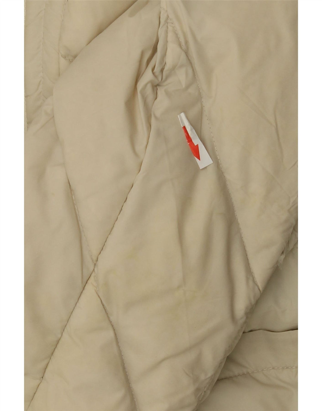 Karen Millen Wattierte Damenjacke mit Kapuze, UK 12, Medium, gebrochenes Weiß, Polyamid