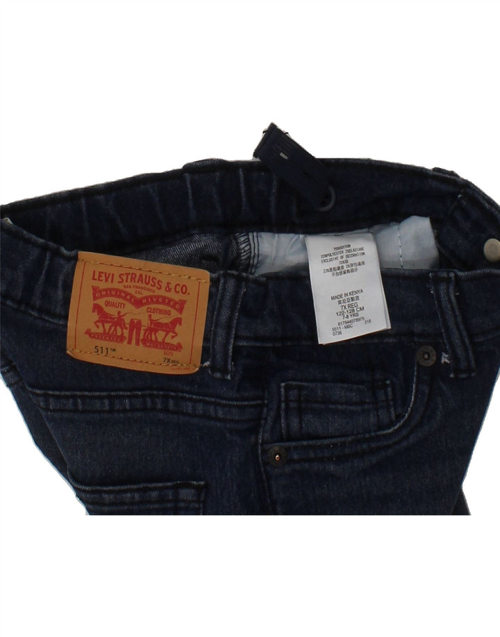 LEVI'S Boys 511 Slim Jeans 7-8 Years W22 L21 Navy Blue Cotton Vintage Levi's and Second-Hand Levi's from Messina Hembry 