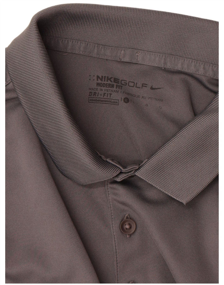 Nike Herren Dri Fit Poloshirt, großes graues Polyester