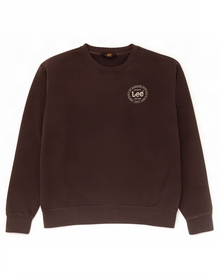Lee Herren-Sweatshirt mit normaler Passform, große graue Baumwolle