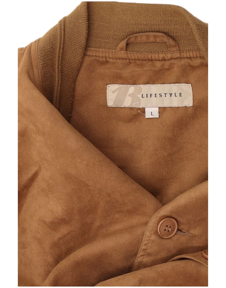 Vintage Herren Wildleder Bomberjacke UK 40 Large Beige