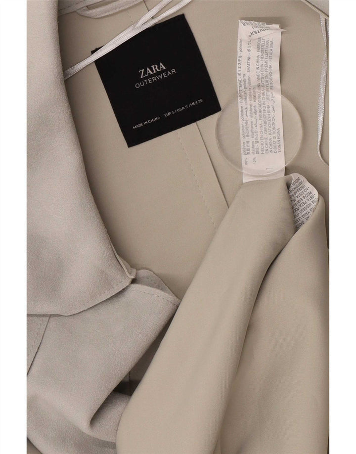 Zara Damen Trenchcoat UK 10 Small Grau Polyester