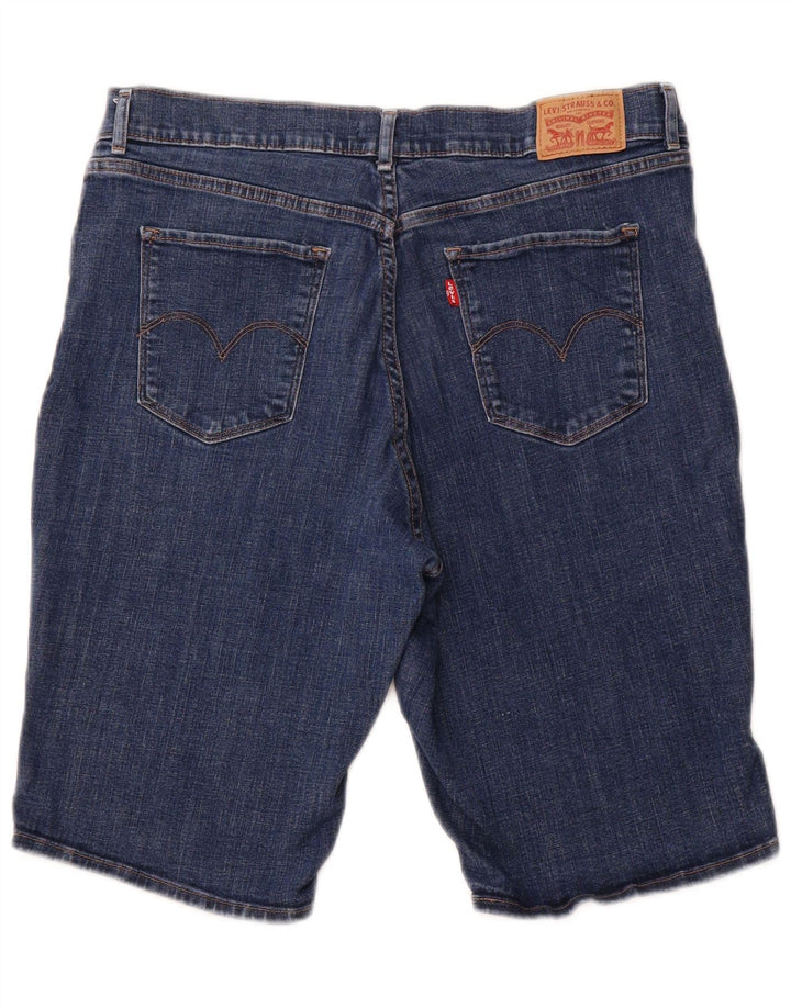 LEVI'S Damen-Bermuda-Jeansshorts, Größe W32, groß, aus blauer Baumwolle