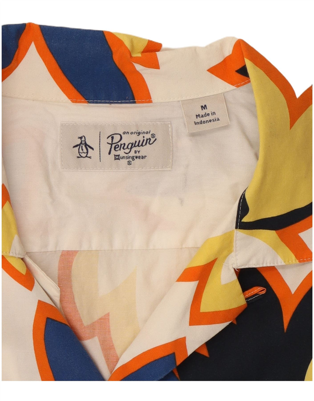 Penguin Herren-Kurzarmhemd, mittelweiß, geblümt