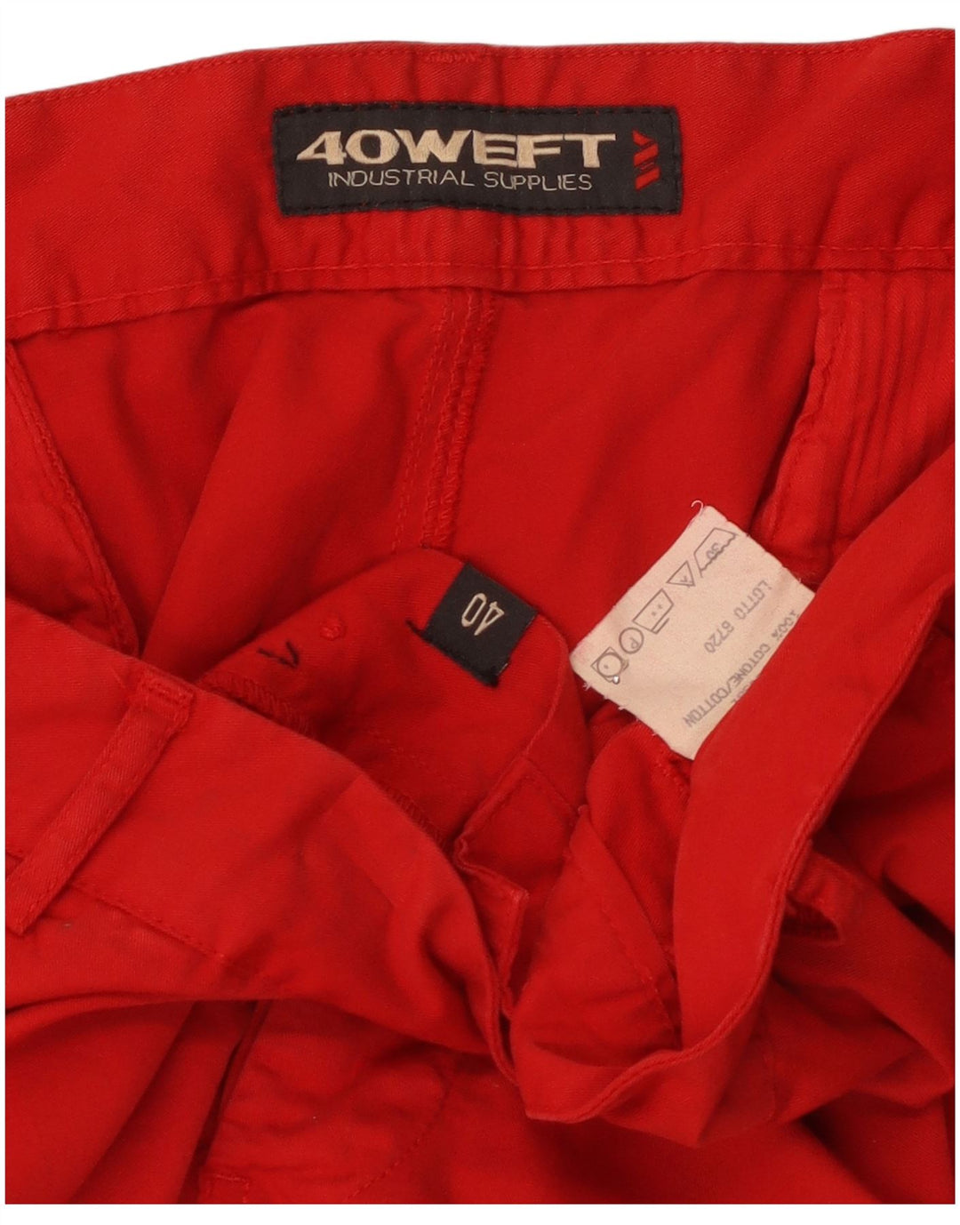 40Weft Herren Cargo Shorts W40 XL Rote Baumwolle