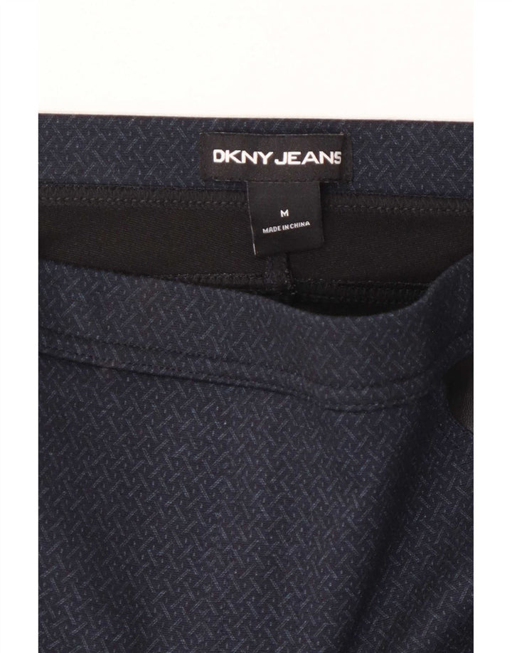 Dkny Damen-Leggings UK 14 Mittelmarineblaues geometrisches Polyester