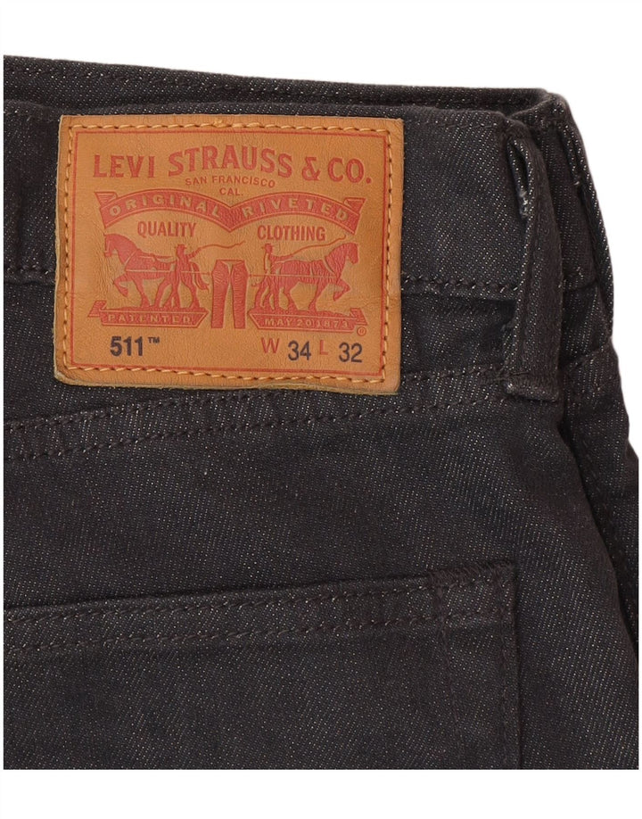 Levi's Herren 511 Slim Jeans W34 L32 Graue Baumwolle