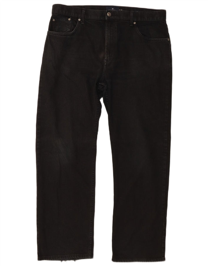 Marks & Spencer Herren Blue Harbor Straight Jeans W36 L29 Schwarze Baumwolle