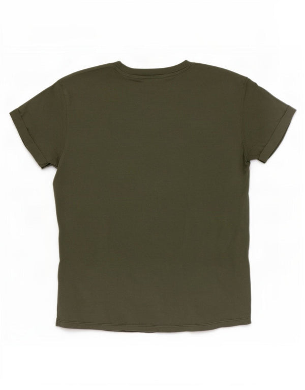 Roxy Womens Graphic T-Shirt Top UK 14 Medium Khaki Baumwolle